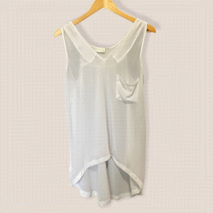 RD Style White Sleeveless Blouse